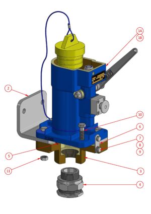 Receptacle Quick Release Gland & Bracket (660V - 1100V) - 150 Amp Series - AG164BQRRGB## - AG114BQRRGB##