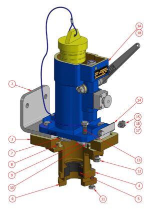 Receptacle Quick Release Gland & Bracket (660V - 1100V) - 150 Amp Series - AV164BQR2 - AV114BQR2