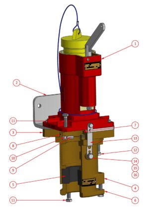 Receptacle Gland & Bracket (3300V) - 300 Amp Series - AV334B4